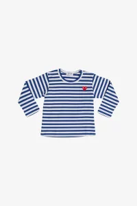 Kids Long Sleeve T-Shirt CDG PLAY Red Emblem – Blue | Centre Commercial